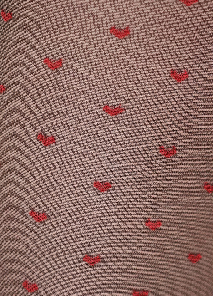 Колготи з візерунком в дрібне сердечко Lovers 20 den model 4 (nero/rosso)