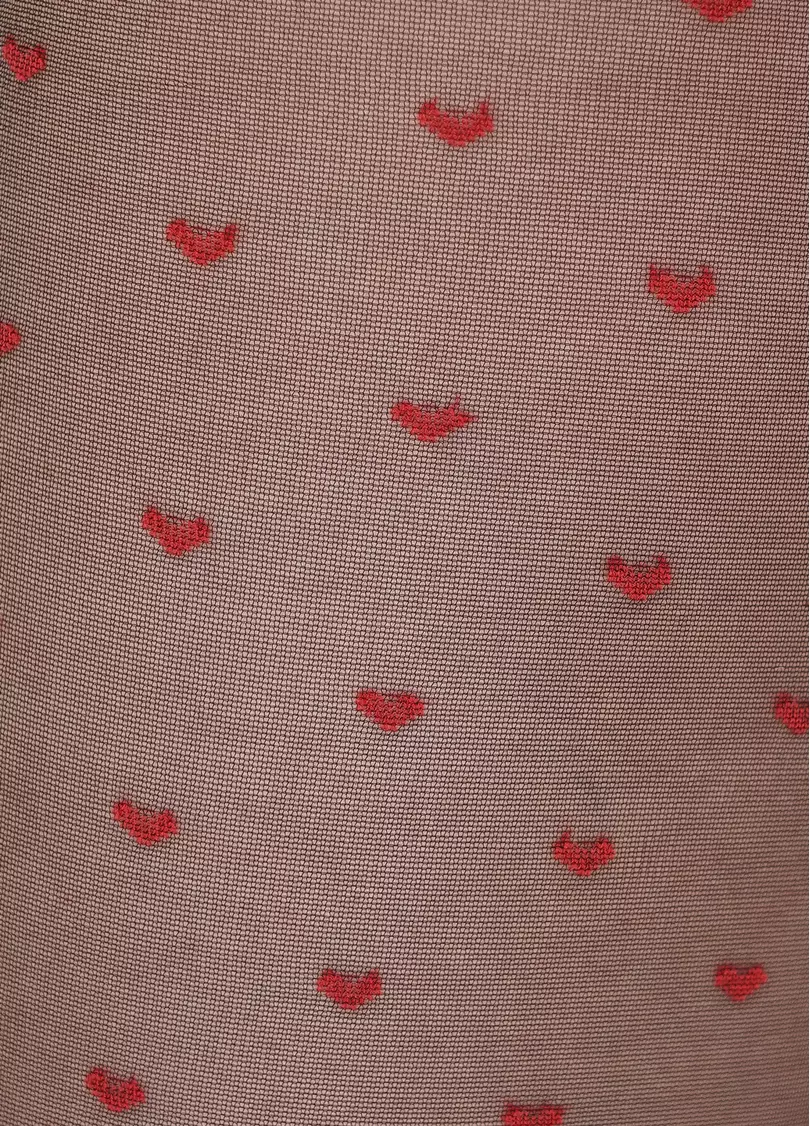 Колготы с узором в мелкое сердечко Lovers 20 den model 4 (nero/rosso)