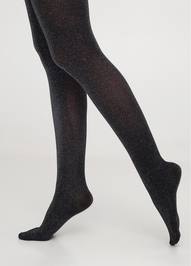 Блискучі колготки з люрексом LUREX 60 nero (чорний)