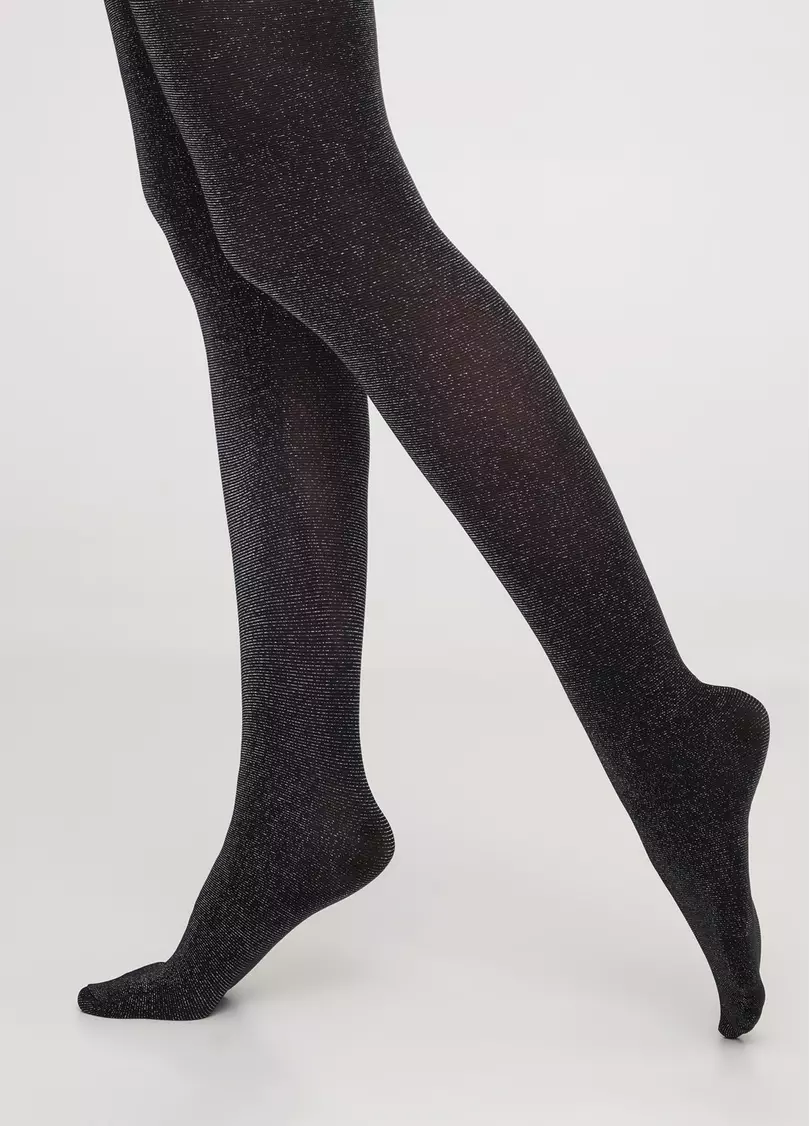 Блискучі колготки з люрексом LUREX 60 nero (чорний)