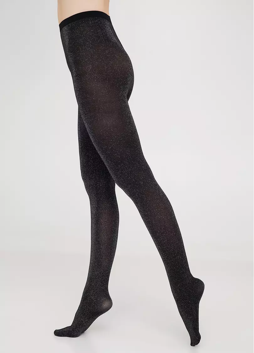 Блискучі колготки з люрексом LUREX 60 nero (чорний)