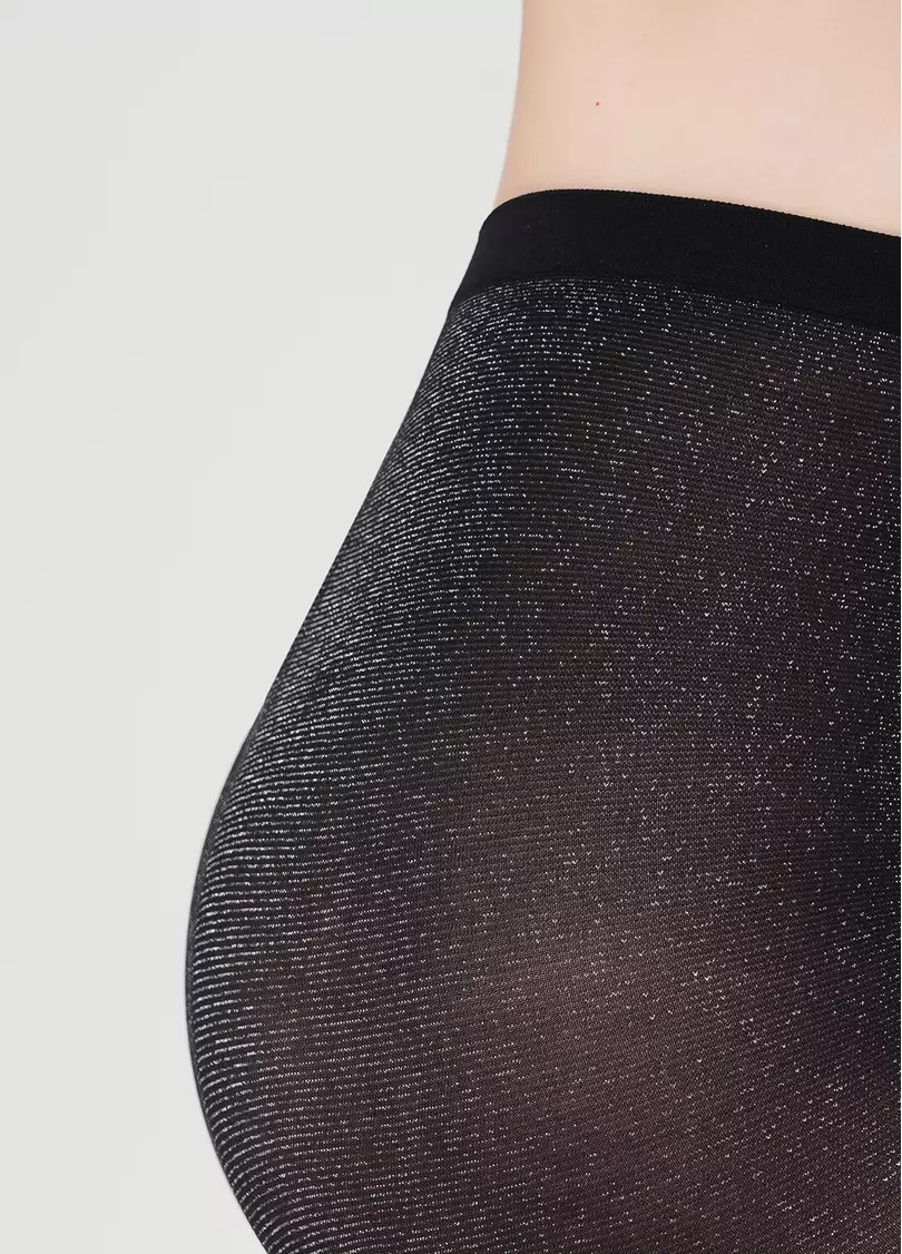 Блискучі колготки з люрексом LUREX 60 nero (чорний)