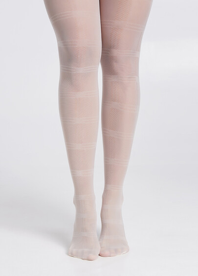 Колготки в клетку MEGAN 40 (8) crema (белый)