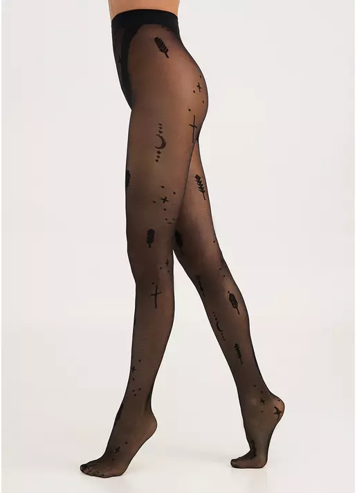 Колготки из микросетки в тату MESH 40 (3) nero (черный)