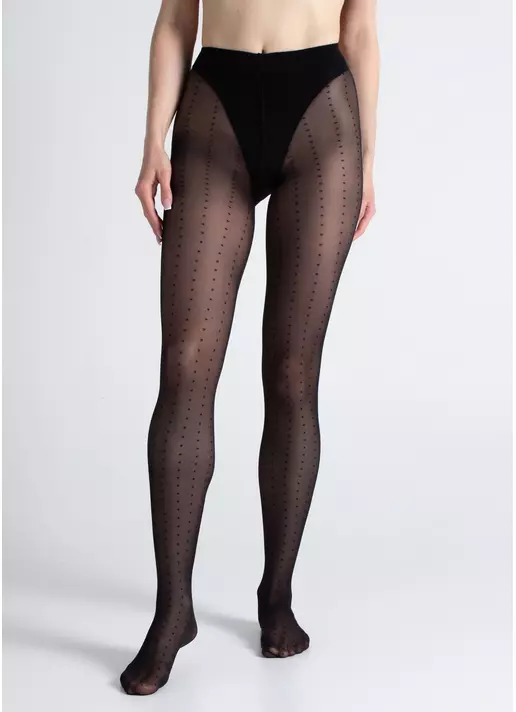 Колготки в горох MICROTULLE DOTS 40 nero (черный)