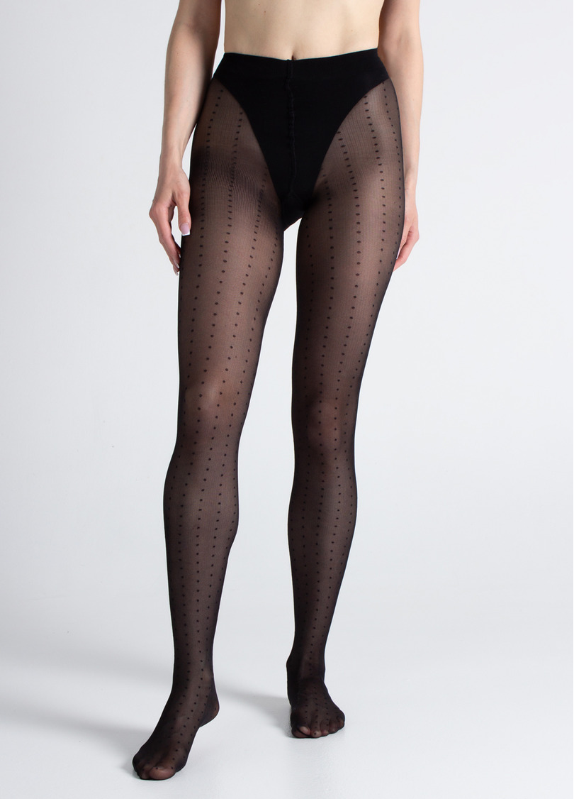 Колготки в горох MICROTULLE DOTS 40 nero (чорний)