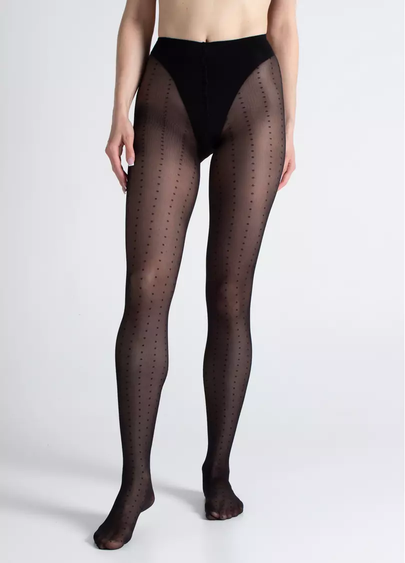 Колготки в горох MICROTULLE DOTS 40 nero (чорний)