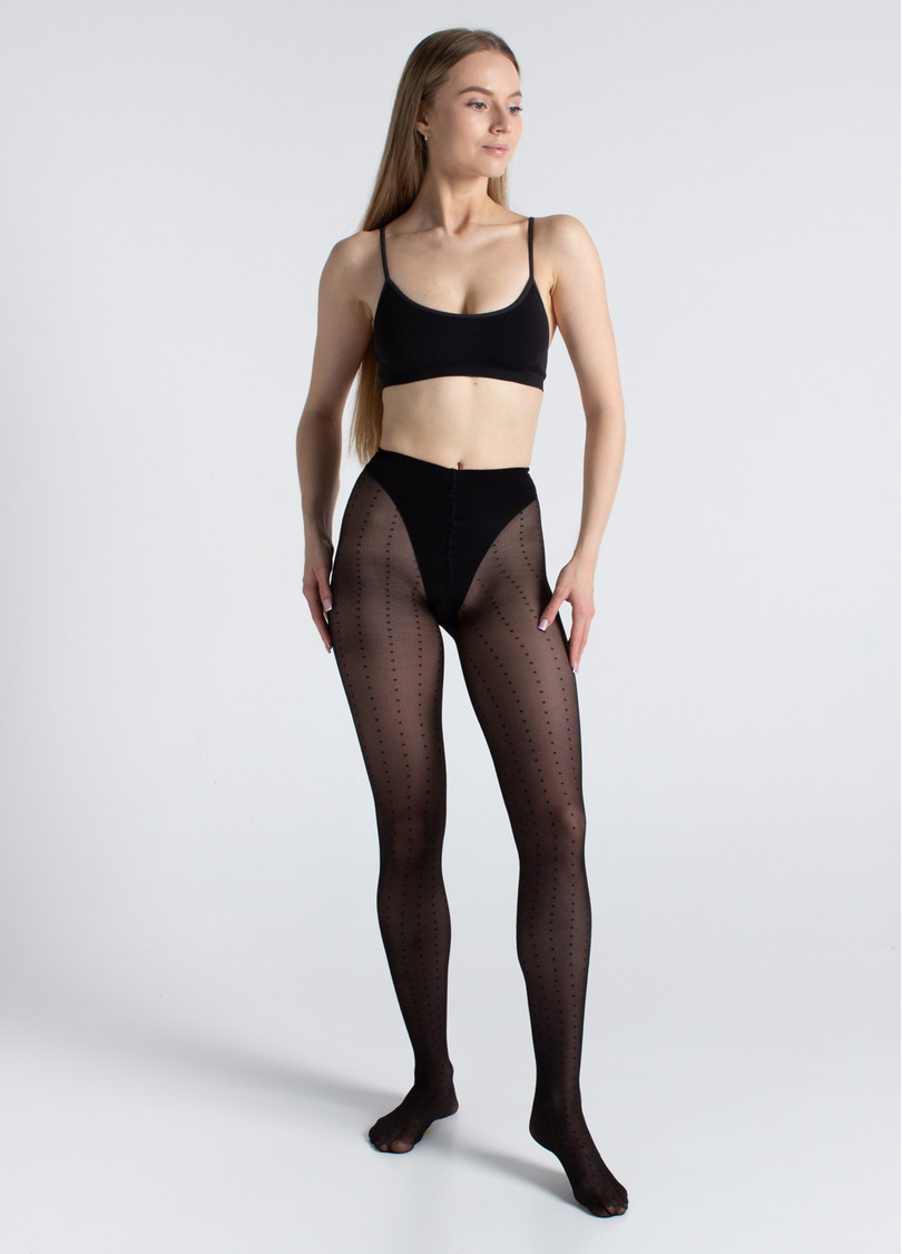 Колготки в горох MICROTULLE DOTS 40 nero (чорний)