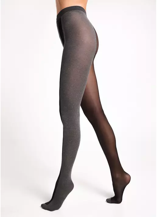 Колготки с контрастными полосами по бокам MIRACLE 40 (1) dark grey melange (серый)