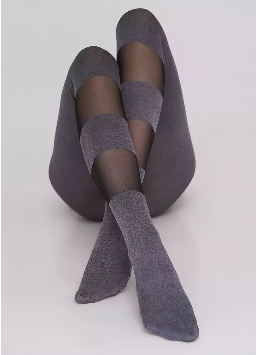 Колготки меланжевые с полупрозрачными полосками MIRACLE 40 (2) dark grey melange (серый меланж) Колготки меланжевые с полупрозрачными полосками MIRACLE 40 (2) dark grey melange (серый меланж)