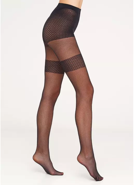 Колготы из микротюля с узором над коленами Mona 40 den model 2