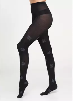 Колготки из хлопка с рисунком Naomi 150 den model 2 (nero/blue)