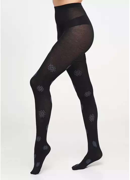 Колготки из хлопка с рисунком Naomi 150 den model 2 (nero/blue)
