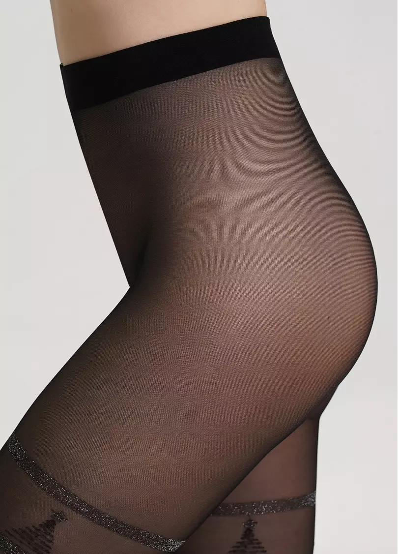 Колготки с имитацией чулок с люрексом OBSESSION 20 (3) nero (черный)