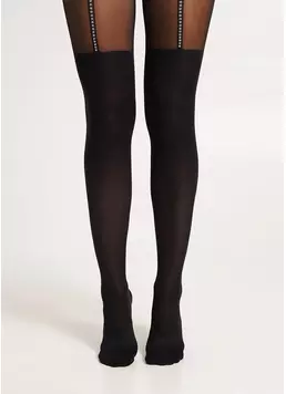 Колготки з імітацією панчіх PARI LUREX 60 (4) nero (чорний)