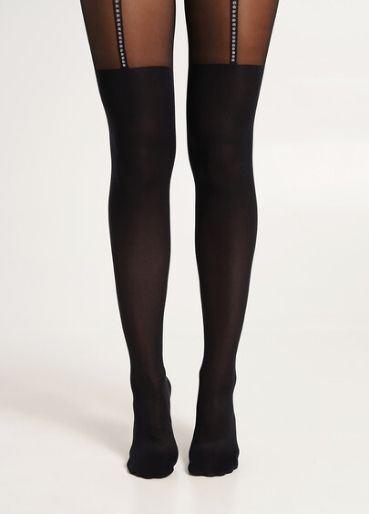 Колготки с имитацией чулок PARI LUREX 60 (4) nero (черный)