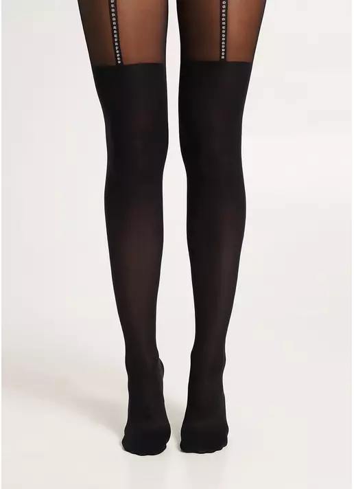 Колготки с имитацией чулок PARI LUREX 60 (4) nero (черный)