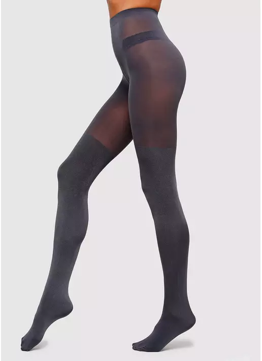 Колготки с имитацией ботфорт и эффектом блеска Pari Shine 100 den (fumo)