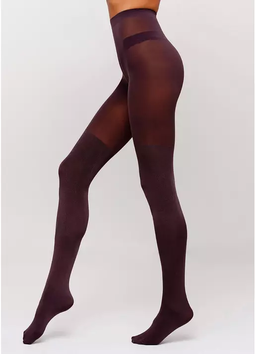 Колготки с имитацией ботфорт и эффектом блеска Pari Shine 100 den (marsala)