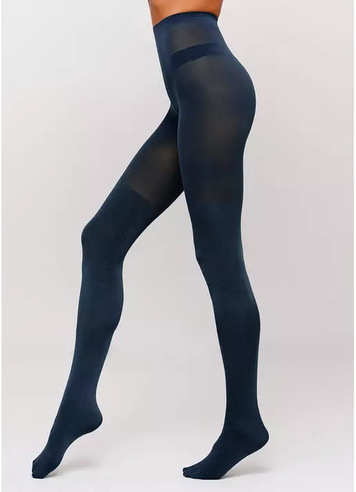 Колготки с имитацией ботфорт и эффектом блеска Pari Shine 100 den (navy)