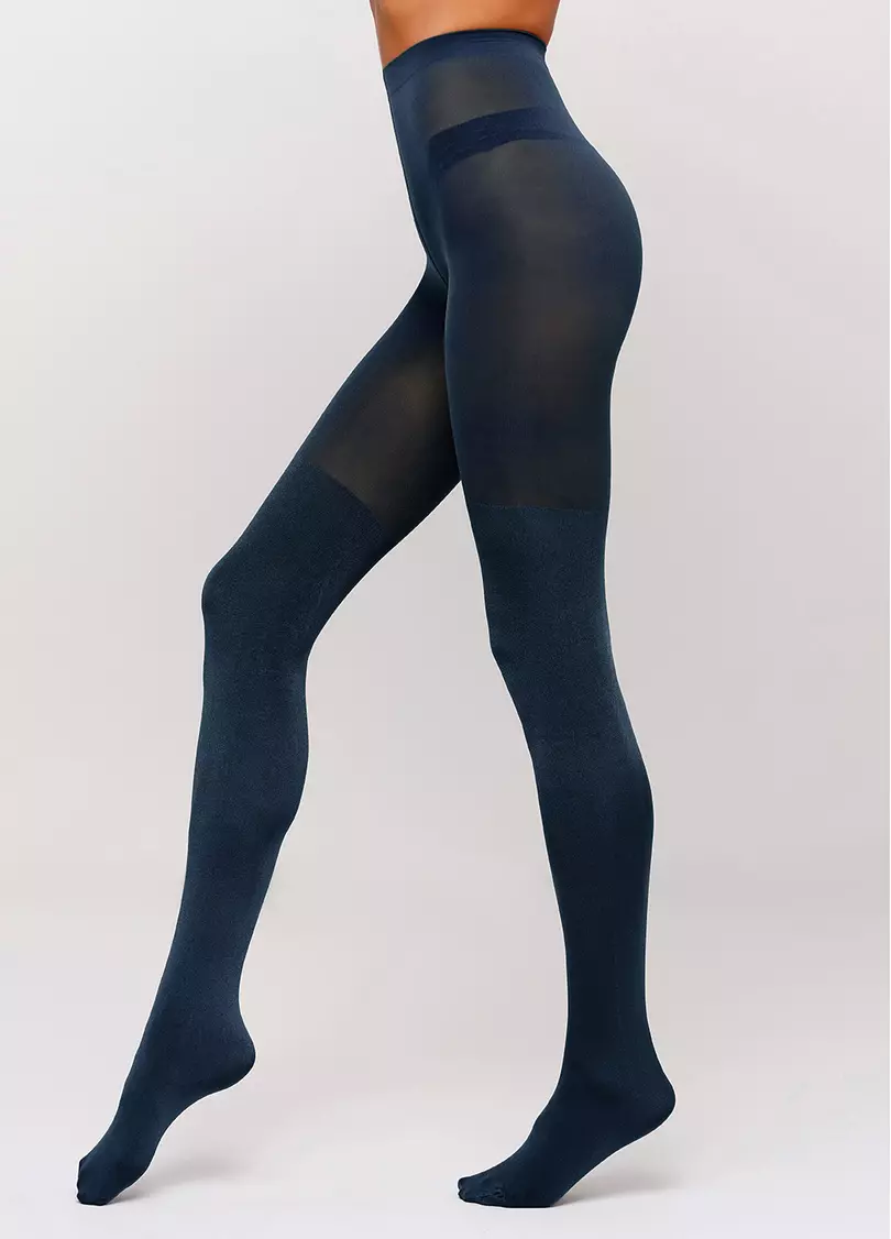 Колготки с имитацией ботфорт и эффектом блеска Pari Shine 100 den (navy)