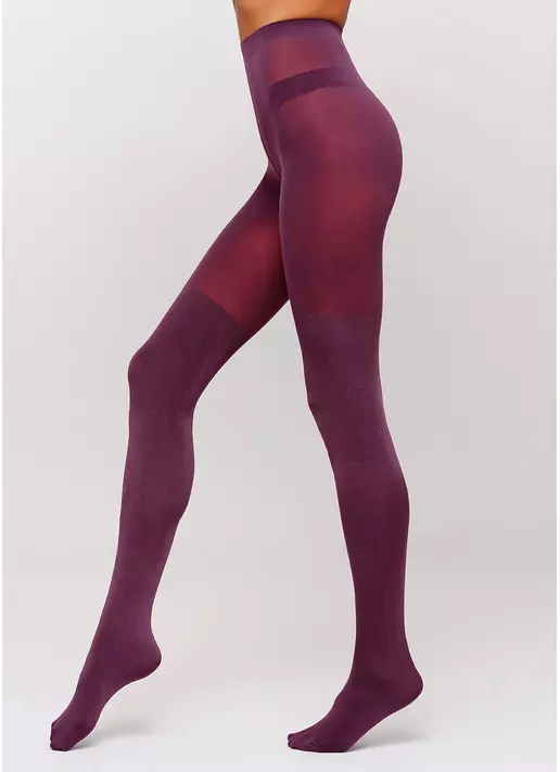 Колготки с имитацией ботфорт и эффектом блеска Pari Shine 100 den (port wine)