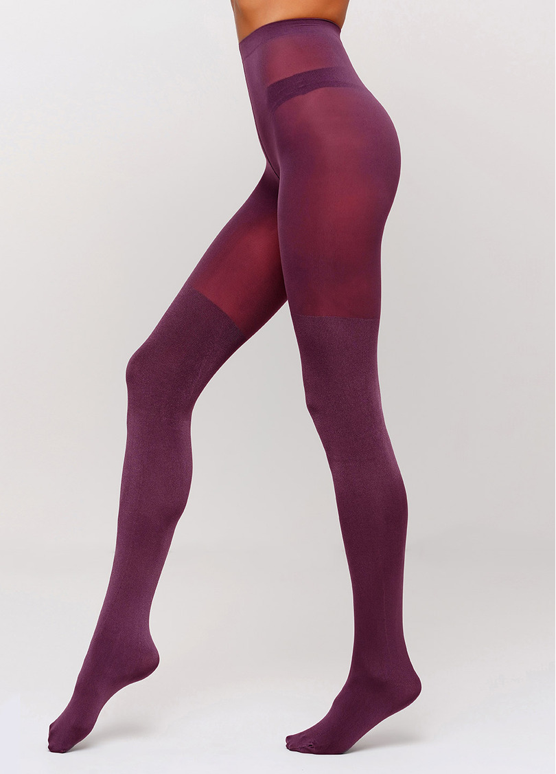 Колготки с имитацией ботфорт и эффектом блеска Pari Shine 100 den (port wine)