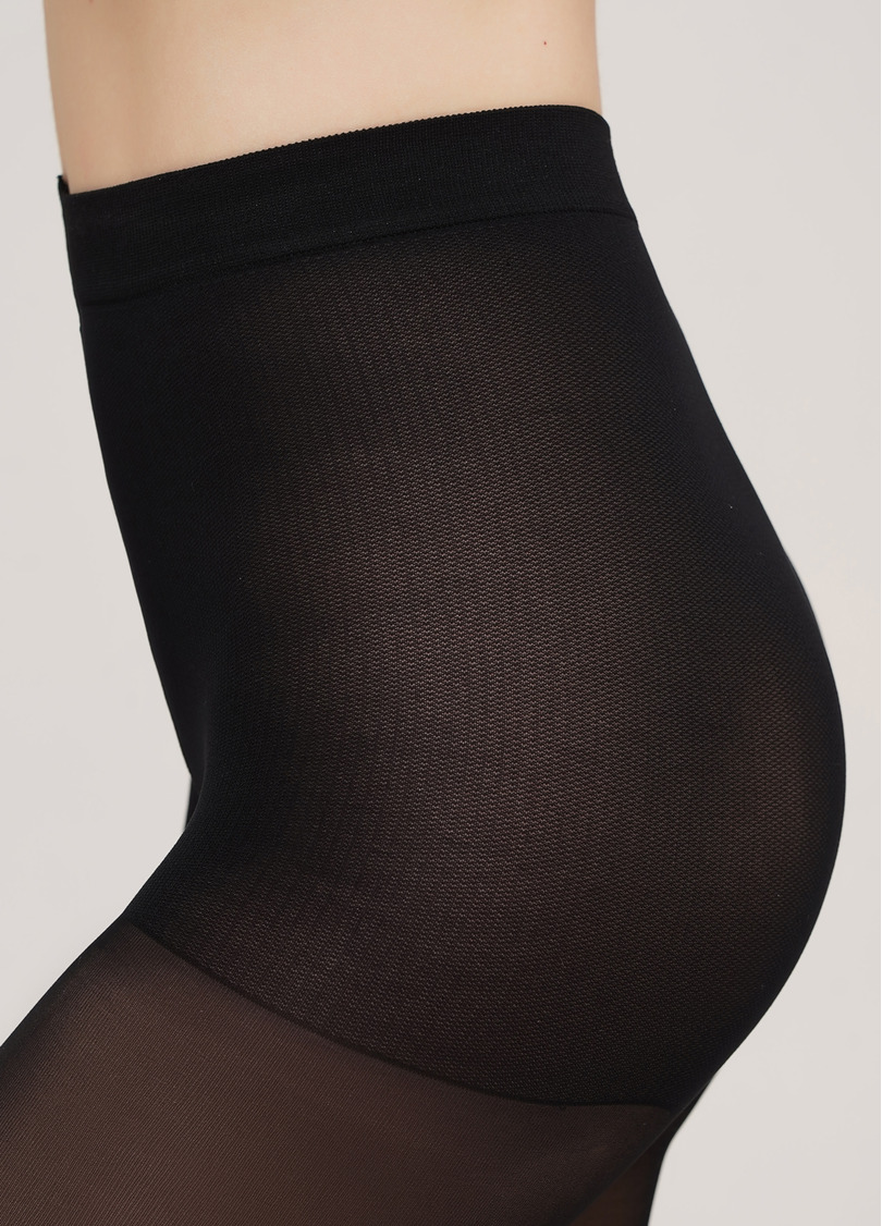 Тематические колготки с имитацией чулок и рисунком Пингвин PENGUIN TIGHTS black (черный)