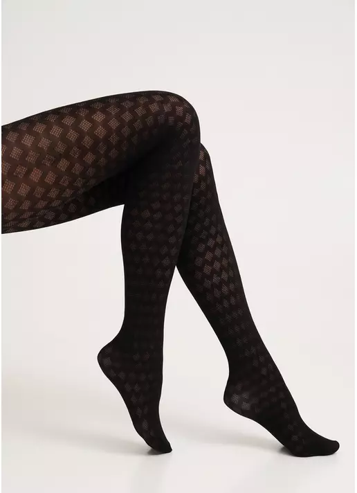 Колготки с геометрическим узором RIANNA 60 (8) nero (черный)