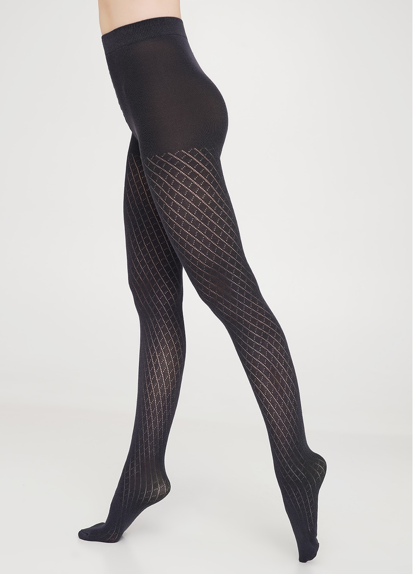 Бавовняні колготки з геометричним візерунком RIO 150 (12) iron (сірий)