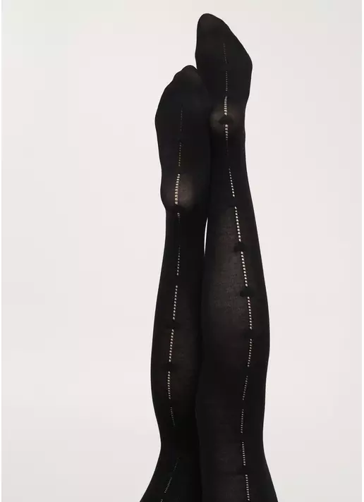 Колготки бавовняні з декоративним швом в сердечки RIO LOVE (1) nero (чорний) Колготки бавовняні з декоративним швом в сердечки RIO LOVE (1) nero (чорний)