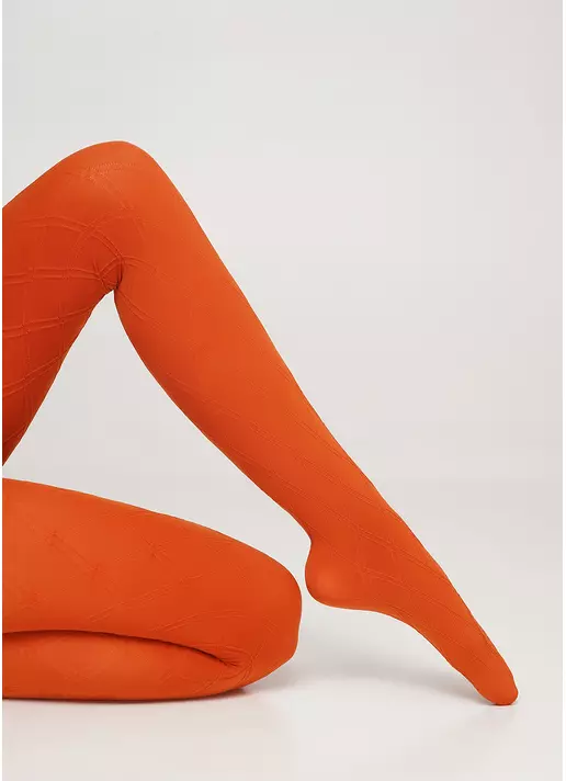 Колготки с объемным геометрическим узором SALIENT 100 (2) bombay brown (оранжевий)