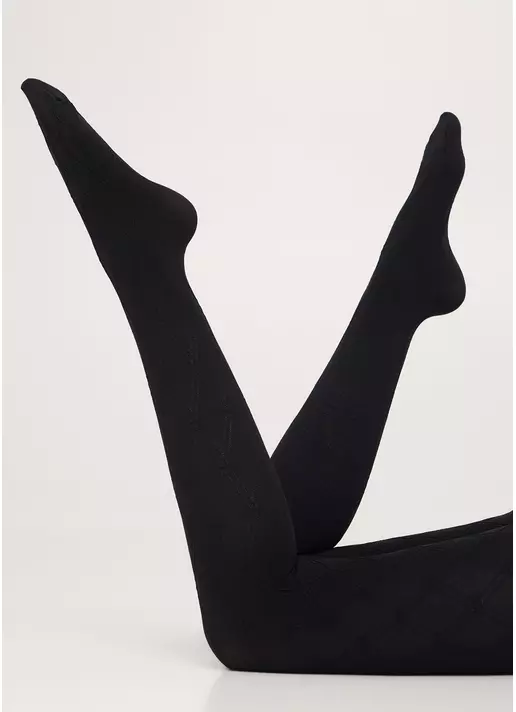 Колготки с объемным геометрическим узором SALIENT 100 (2) nero (черный)