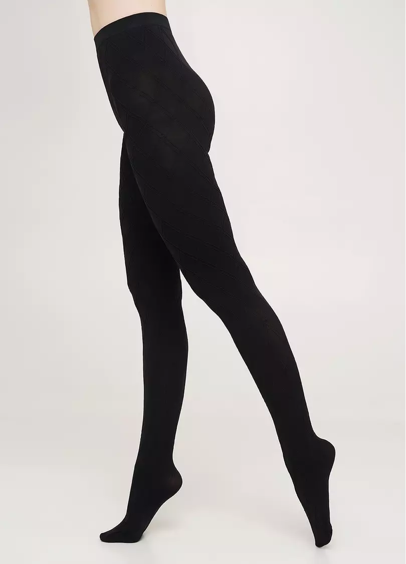 Колготки с объемным геометрическим узором SALIENT 100 (2) nero (черный)