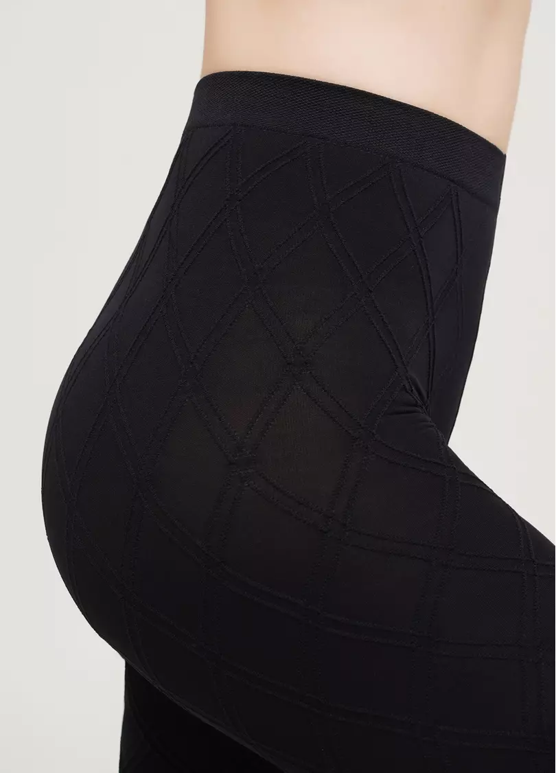 Колготки с объемным геометрическим узором SALIENT 100 (2) nero (черный)