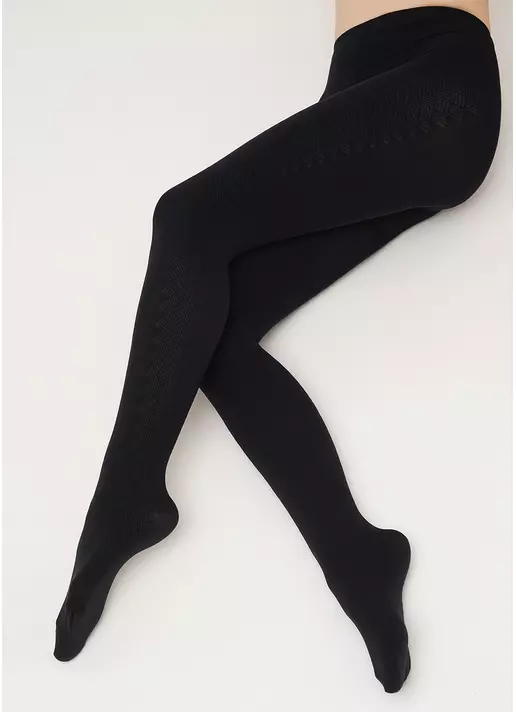 Колготки с рельефным боковым узором SALIENT 100 (3) nero (черный)