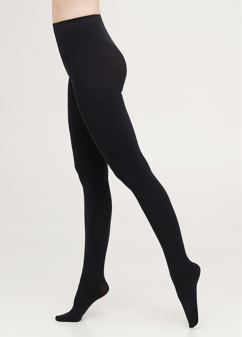Колготки з рельєфним боковим візерунком SALIENT 100 (3) nero (чорний)