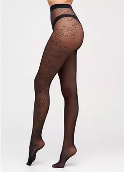 Колготки с фантазийным рисунком Sharon 20 den model 2 (nero)
