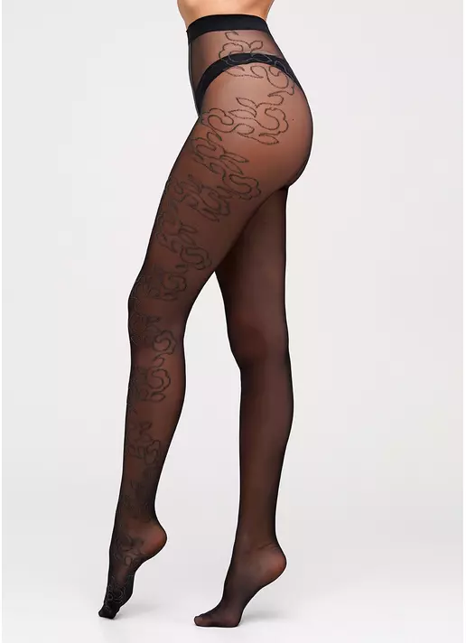 Колготки с фантазийным рисунком Sharon 20 den model 2 (nero)