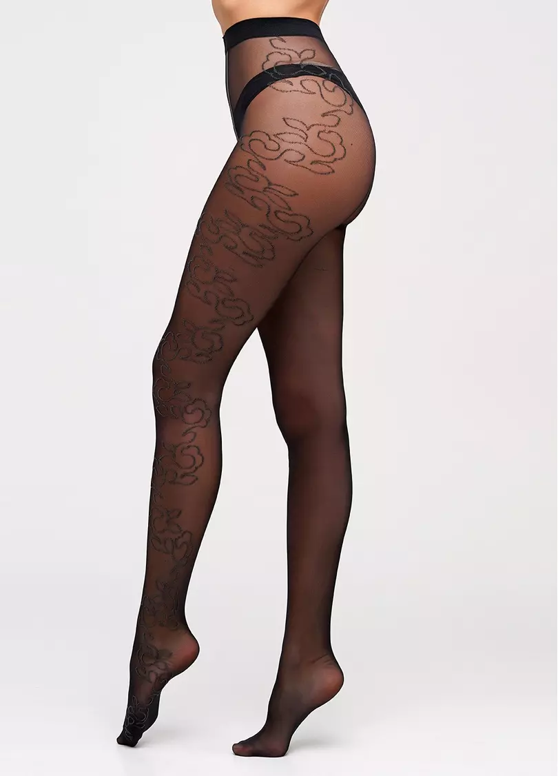 Колготки с фантазийным рисунком Sharon 20 den model 2 (nero)