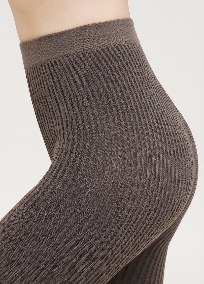 Колготки в рубчик из хлопка SHELL (1) haze (коричневый)
