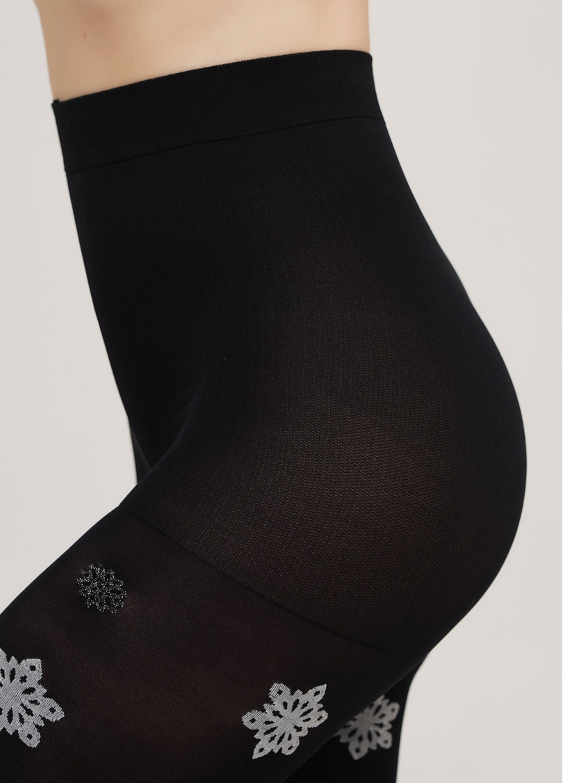 Колготки в сніжинки з люрексом SNOWFLAKE TIGHTS black (чорний)