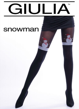 Новогодние колготки с имитацией чулков SNOWMAN