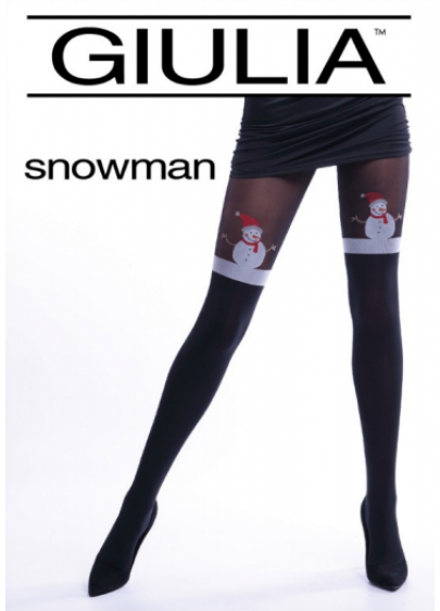 Новогодние колготки с имитацией чулков SNOWMAN