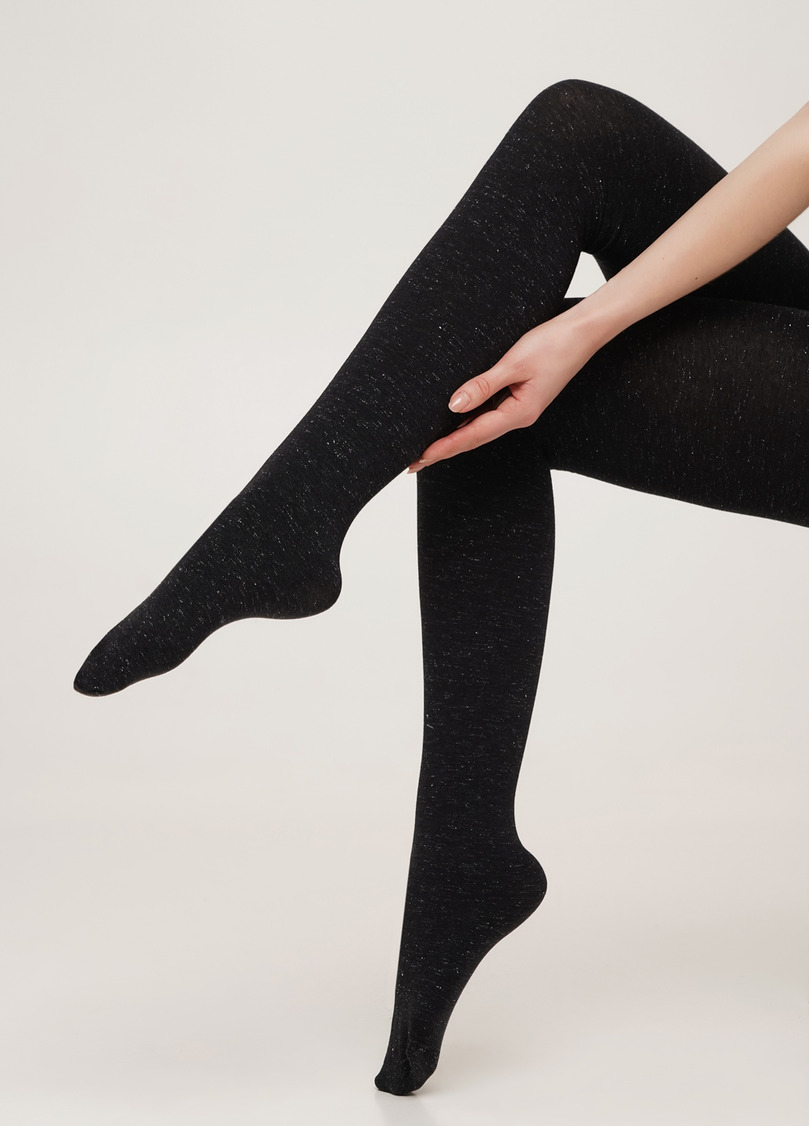 Колготки хлопковые с люрексом SOFT COTTON LUREX nero (черный)