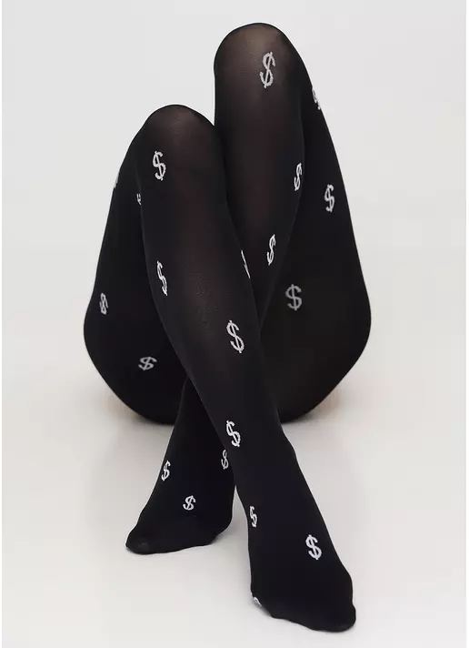 Колготки з контрастним візерунком SPLASH 70 (1) nero/bianco (чорний/білий)