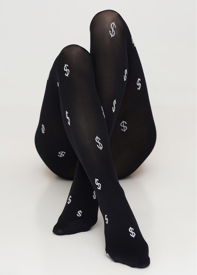 Колготки з контрастним візерунком SPLASH 70 (1) nero/bianco (чорний/білий)