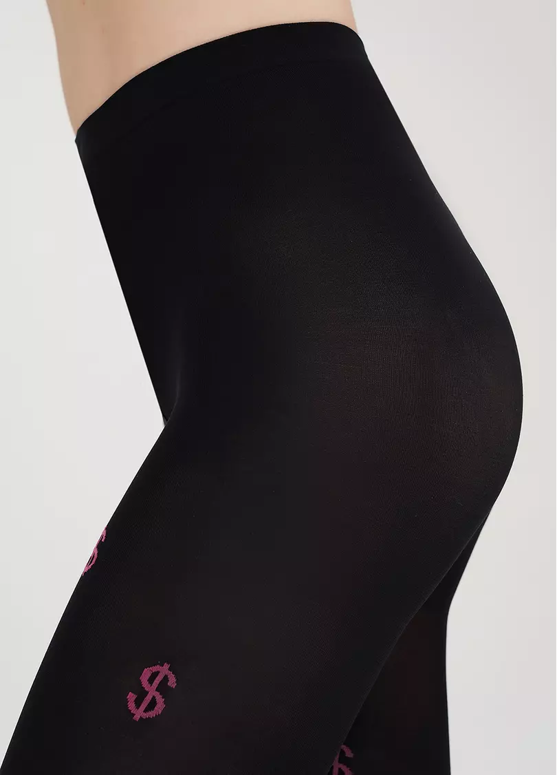 Колготки з контрастним візерунком SPLASH 70 (1) nero/pink (чорний/рожевий)