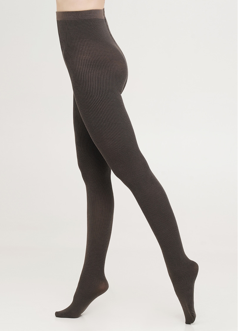 Бавовняні колготки в вертикальну смужку SPLIT (1) haze (коричневий)