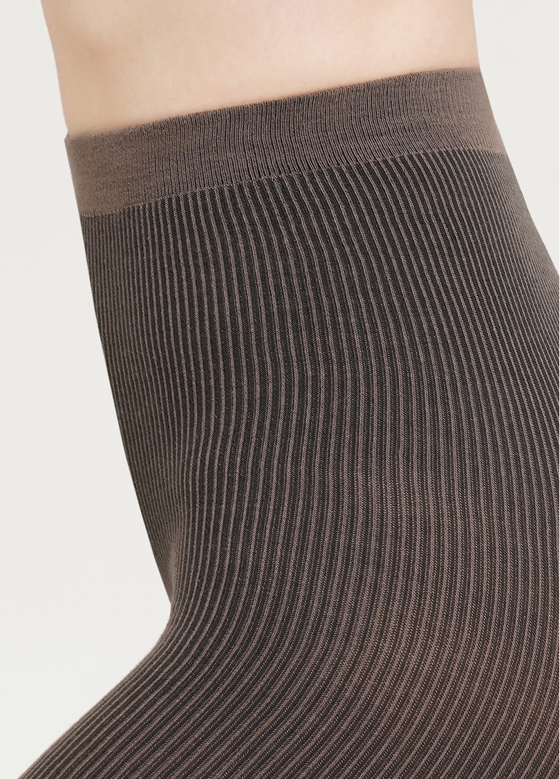 Бавовняні колготки в вертикальну смужку SPLIT (1) haze (коричневий)